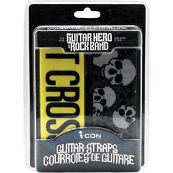 I-CON ASD801 Police Tape and Skull Valley Universal Rockband Guitar Strap 2-Pack
