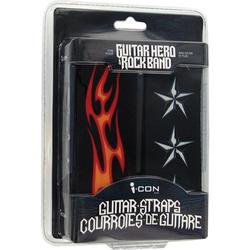 I-CON ASD821 Flames and White Stars Universal Rockband Guitar Strap - 2-Pack
