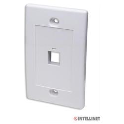 Intellinet Data Wall Plate, White, 1 Outlet