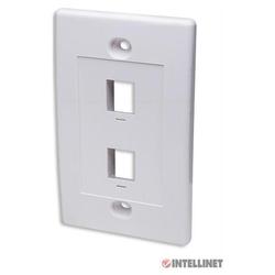 Intellinet Data Wall Plate, White, 2 Outlet