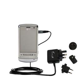 Gomadic International Wall / AC Charger for the LG Shine - Brand w/ TipExchange Technology