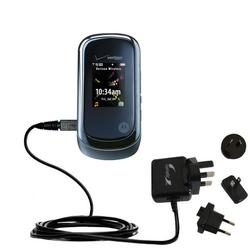 Gomadic International Wall / AC Charger for the Motorola Rapture - Brand w/ TipExchange Technology