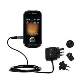 Gomadic International Wall / AC Charger for the Motorola ZN4 - Brand w/ TipExchange Technology