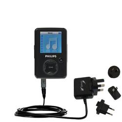 Gomadic International Wall / AC Charger for the Philips GoGear SA3014 - Brand w/ TipExchange Technol
