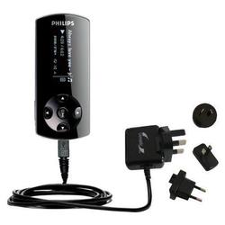 Gomadic International Wall / AC Charger for the Philips GoGear SA4425 - Brand w/ TipExchange Technol