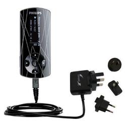 Gomadic International Wall / AC Charger for the Philips GoGear SA4445 - Brand w/ TipExchange Technol