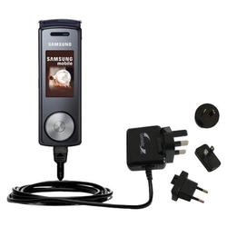 Gomadic International Wall / AC Charger for the Samsung SGH-F210 - Brand w/ TipExchange Technology