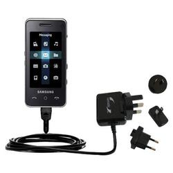 Gomadic International Wall / AC Charger for the Samsung SGH-F490 - Brand w/ TipExchange Technology