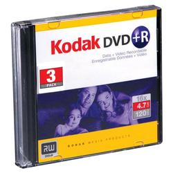 KODAK 3 PACK DVD+R 16X JEWEL CASE NIC