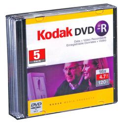 KODAK 5 PACK DVD-R47 16X JEWEL CASE NIC