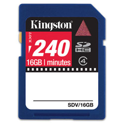 KINGSTON TECHNOLOGY FLASH Kingston 16GB 240min Class 4 Video Secure Digital Card