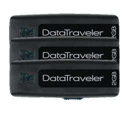 KINGSTON TECHNOLOGY FLASH Kingston 2GB DataTraveler 100 Flash Drive (3 Pack)
