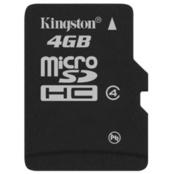 KINGSTON TECHNOLOGY BUY.COM FLASH Kingston 4GB microSDHC (Class 4) High Capacity micro Secure Digital Card (SD adapter not included)