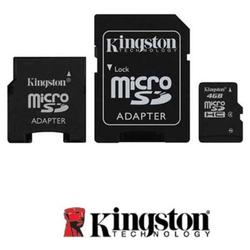 IGM Kingston 4GB microSDHC Class 4 Memory Card Dual SD/Mini Card Adapter SDC4/4GB-2ADP