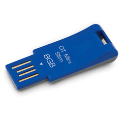 KINGSTON TECHNOLOGY FLASH Kingston 8GB DataTraveler Mini Slim Flash Drive - Blue