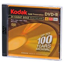KODAK Kodak Gold Preservation 8x DVD-R Media - 4.7GB - 120mm Standard - 1 Pack Jewel Case