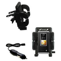 Gomadic Kyocera S4000 Mako Auto Vent Holder with Car Charger - Uses TipExchange
