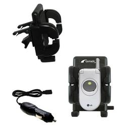 Gomadic LG C1300 Auto Vent Holder with Car Charger - Uses TipExchange