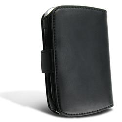 Eforcity Leather Case w/ Strap for Blackberry Bold 9000, Black