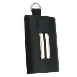 Eforcity Leather Pouch Carrying Case with White Strap for Phone / PDA / iPhone / Google Phone / Blackbeery St