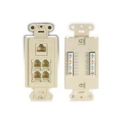 Channel Plus Linear 5 Socket Phone/Network TAP Faceplate - RJ-45, RJ-25 - Ivory