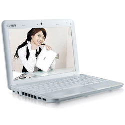MSI COMPUTER MSI Wind U100-279US 10 Netbook Intel Atom N270 1.6GHz, 1GB, 160GB HDD, 6 Cell Battery, 802.11 b/g/n, Bluetooth, Webcam, Windows XP Home Edition (White)