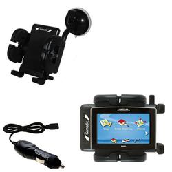 Gomadic Magellan Maestro 4215 Flexible Auto Windshield Holder with Car Charger - Uses TipExchange