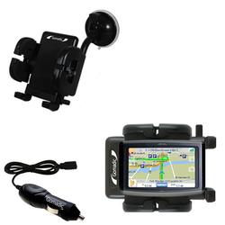 Gomadic Magellan Maestro 4350 Flexible Auto Windshield Holder with Car Charger - Uses TipExchange