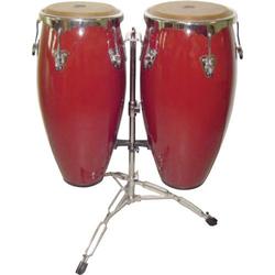 Mano Percussion MP1601 Conga Drum Set - Fiberglass Wine Red