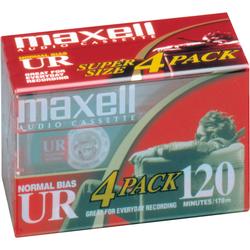 Maxell UR-120/4 Normal Bias Audiocassette Multi-Pack