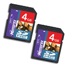 Memorex 8GB ( 2x 4GB ) SDHC TravelCard - 2 pack