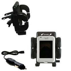 Gomadic Mio Technology H610 Auto Vent Holder with Car Charger - Uses TipExchange