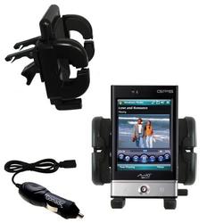 Gomadic Mio Technology P560 Auto Vent Holder with Car Charger - Uses TipExchange