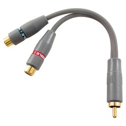 Monster Cable Standard Interlink Junior Audio Y-Adapter Cable - 1 x RCA Male to 2 x RCA Female - 6