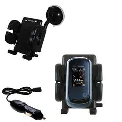 Gomadic Motorola Rapture Flexible Auto Windshield Holder with Car Charger - Uses TipExchange