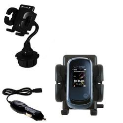 Gomadic Motorola VU30 Auto Cup Holder with Car Charger - Uses TipExchange