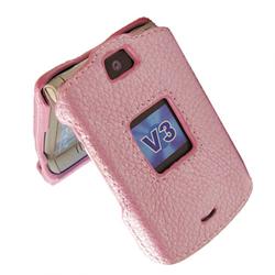 Emdcell NEW Leather Case Faceplate for Motorola RAZR V3 V3m V3i V3t V3e V3r V3a V3c Pearl Purple