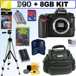 Nikon D90 DX 12.3MP Digital SLR Camera + 8GB Deluxe Accessory Kit