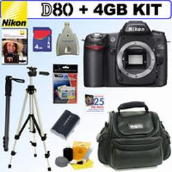 Nikon Digital Camera D80 10.2MP + 4GB Deluxe Accessory Kit