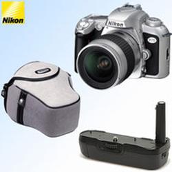 Nikon F75 (N75) QD 35mm SLR Camera (Silver) with with Tamron 28-80/3.5-5.6 Autofocus zoom lens + Nik