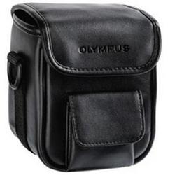 Olympus Camera Case - Top Loading - Detachable , Belt Loop - 1 Pocket - Vinyl - Black