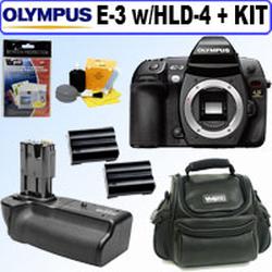 Olympus Digital Camera Evolt E-3 10.1MP w/ HLD-4 Power Battery Holder + Accessory Kit