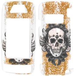 Wireless Emporium, Inc. Orange Dust w/Skull Snap-On Protector Case Faceplate for LG Voyager VX10000
