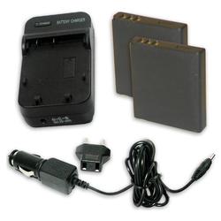 Accessory Power Panasonic CGA-S008 Equivalent DMW-CAC08 Charger & Battery 2-Pack for DMC-FS20 FS3 FS5 FX35 SDR-S10