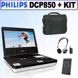 Philips DCP850/37 8.5 Inch Portable DVD Player With Ipod Docking + Carrying Case + Headphones