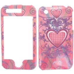 Wireless Emporium, Inc. Pink Polka Dot Hearts Snap-On Protector Case Faceplate for Apple iPhone 3G