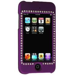 Wireless Emporium, Inc. Purple Bling Rubberized Snap-On Protector Case for Apple iPod Touch 2nd Gen