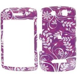 Wireless Emporium, Inc. Purple w/White Garden Snap-On Protector Case Faceplate for Blackberry Storm 9530