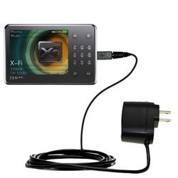 Gomadic Rapid Wall / AC Charger for the Creative Zen X-Fi - Brand w/ TipExchange Technology
