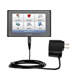 Gomadic Rapid Wall / AC Charger for the Mio Technology Moov 500 - Brand w/ TipExchange Technology